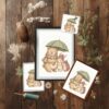 Bear Bunny Hedgehog Rainy Day Nursery Print